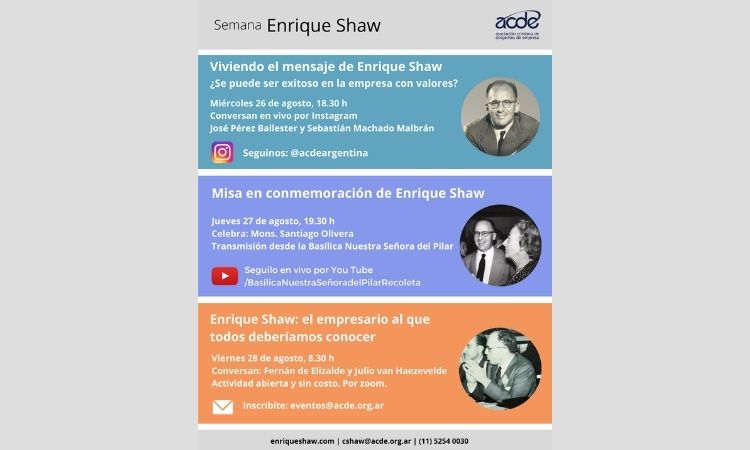 ACDE organiza actividades en homenaje a Enrique Shaw