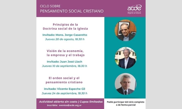 Comienza el ciclo sobre Pensamiento Social Cristiano organizado por ACDE