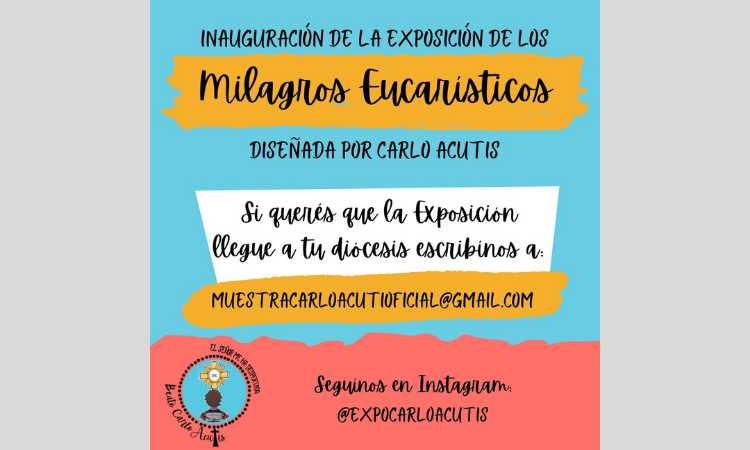 La Exposición de Milagros Eucarísticos de Carlo Acutis recorrerá la Argentina
