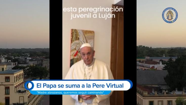 El Papa se sumó a la peregrinación virtual rezando y caminando a Luján con los argentinos