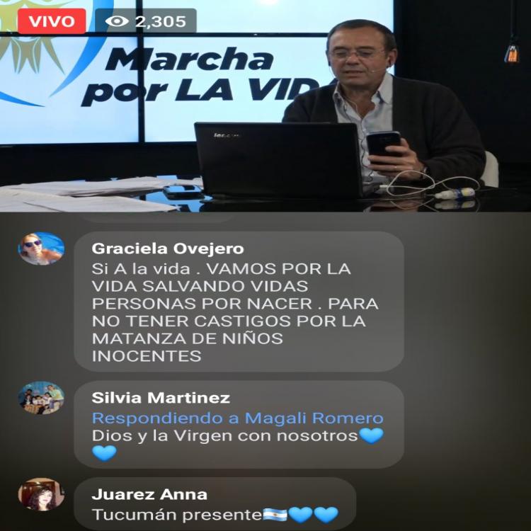 Miles de argentinos adhirieron a la Marcha por la Vida virtual