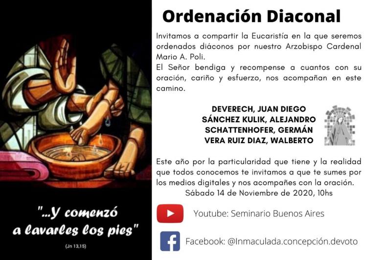 Ordenaciones diaconales en Buenos Aires