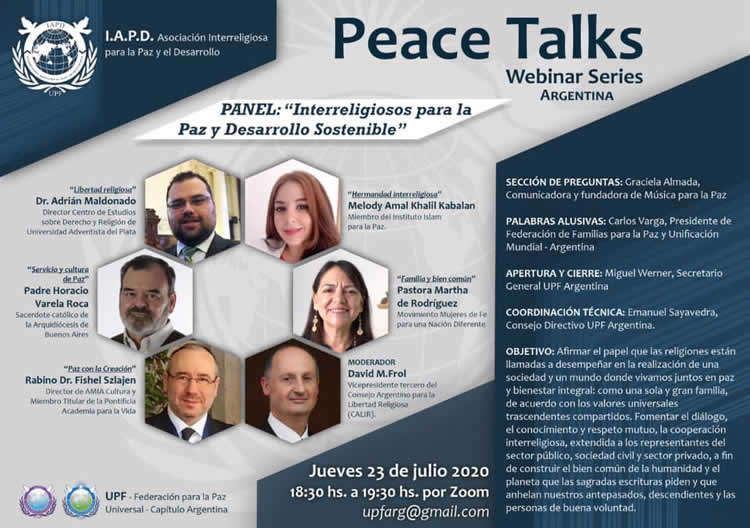 Panel virtual "Interreligiosos para la Paz y el desarrollo sostenible"
