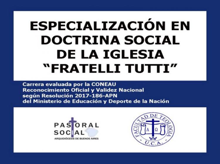 UCA: Inscriben en la Especialización en Doctrina Social de la Iglesia Fratelli tutti