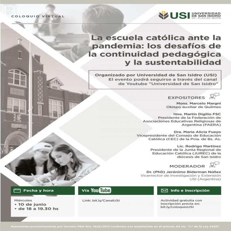 USI: Coloquio virtual sobre "La escuela católica ante la pandemia