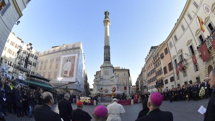 El Papa hará un rezo privado a la Inmaculada para evitar aglomeraciones