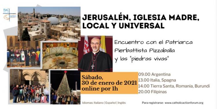 FIAC: Invitan al encuentro en línea con el Patriarca Latino de Jerusalén