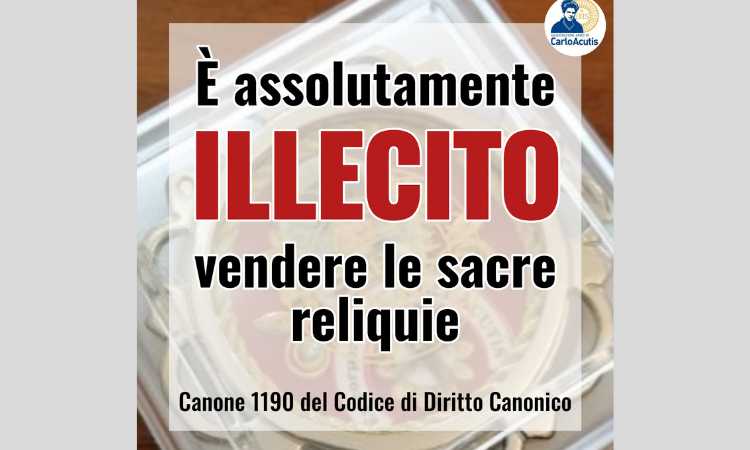 La asociación "Amici di Carlo Acutis" aclaró que está prohibida la venta de reliquias