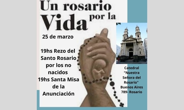 Misa y rosario por la vida no nacida en la catedral rosarina