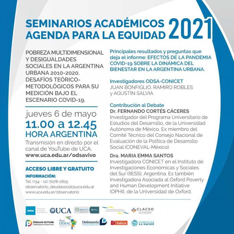 ODSA UCA: Seminario sobre pandemia y desigualdades sociales en la Argentina