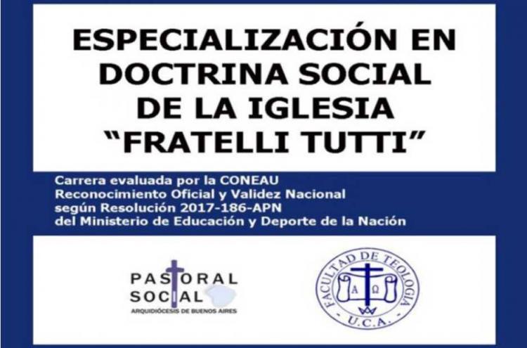 Inscriben en la Especialización en Doctrina Social de la Iglesia Fratelli tutti