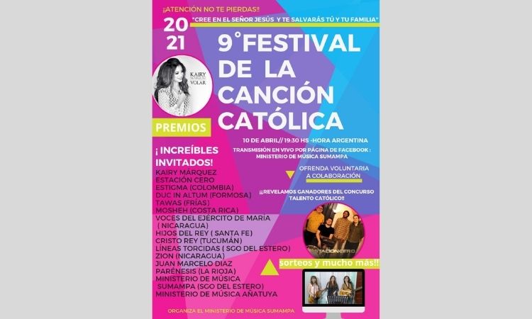 Se llevará a cabo en Santiago del Estero el 9° Festival de la Canción Católica