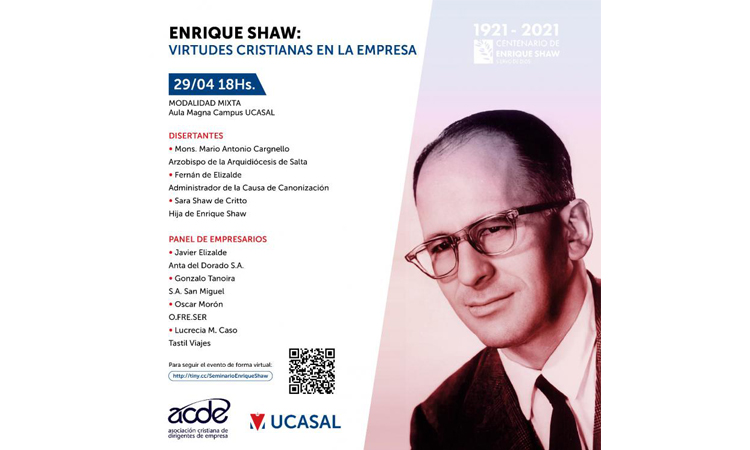 Ucasal: "Enrique Shaw, virtudes cristianas en la empresa"