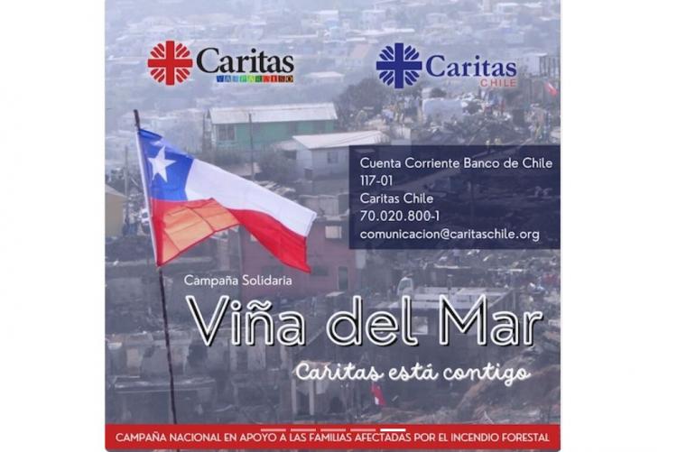 Cáritas ayuda a las víctimas de los incendios en Chile