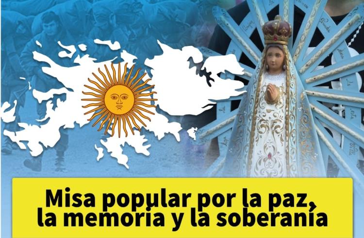 Celebrarán el 2 de abril una misa popular por la paz, la memoria y la soberanía