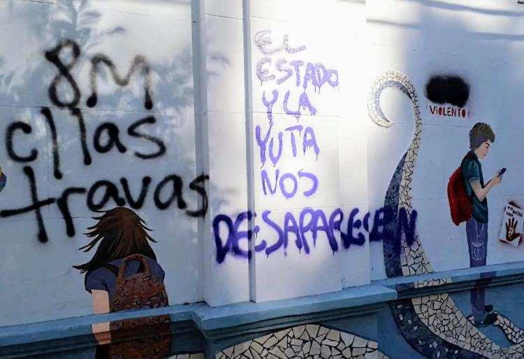 Dolor en Neuquén por los daños del 8M a un mural realizado por mujeres artistas