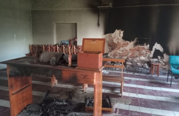 El obispo repudió ataque vandálico y profanación a una capilla de Pehuajó