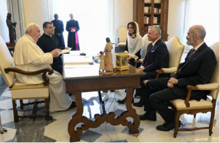 El Papa agradeció al rey de Jordania la protección de los Santos Lugares