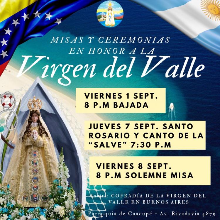 Homenajes a la Virgen del Valle, patrona del Oriente venezolano