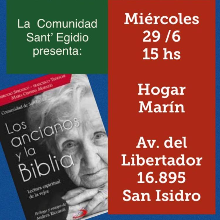 La comunidad de San Egidio presentará el libro "Los ancianos y la Biblia"