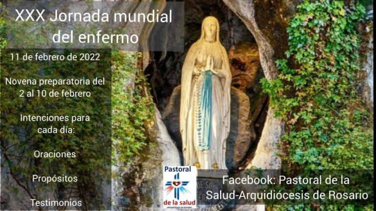 La Pastoral de la Salud de Rosario invitó a unirse en la novena a la Virgen de Lourdes