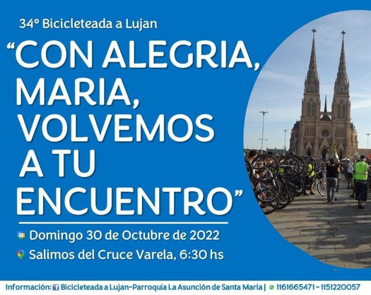 Llega una nueva edición de la "Bicicleteada a Luján" de la diócesis de Quilmes