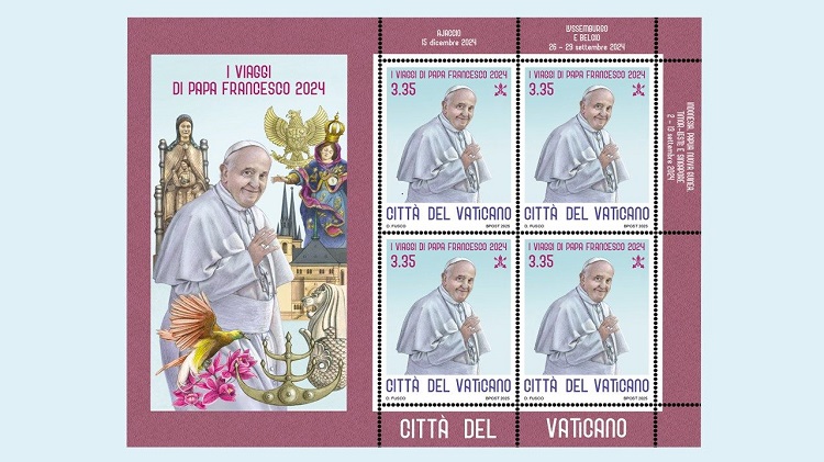 Los últimos viajes de Francisco y la Navidad en los nuevos sellos del Vaticano