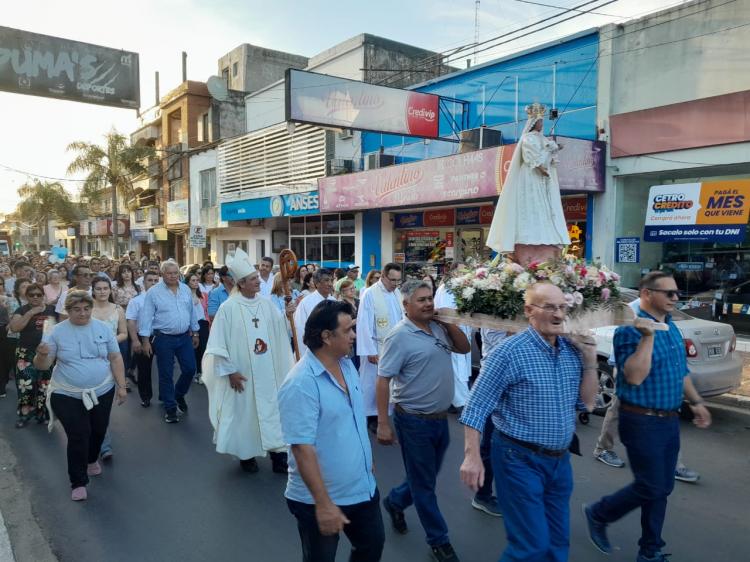 Mons. Canecín presidió la fiesta de la Virgen del Pilar en Curuzú Cuatiá