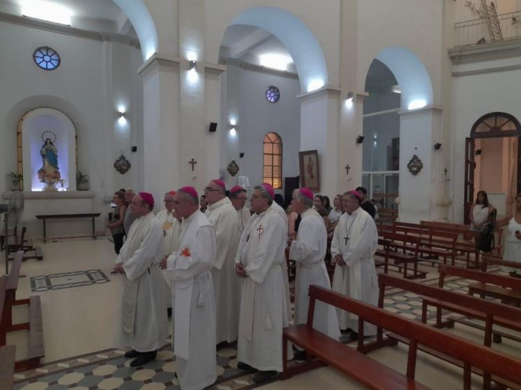 Obispos de la Región Centro rezan por la salud del Papa en Villa Cura Brochero