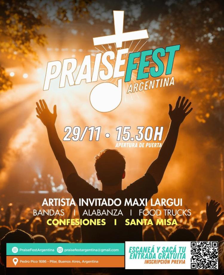 'Praise Fest' llega a Pilar: música, fe y comunidad en un festival para toda la familia