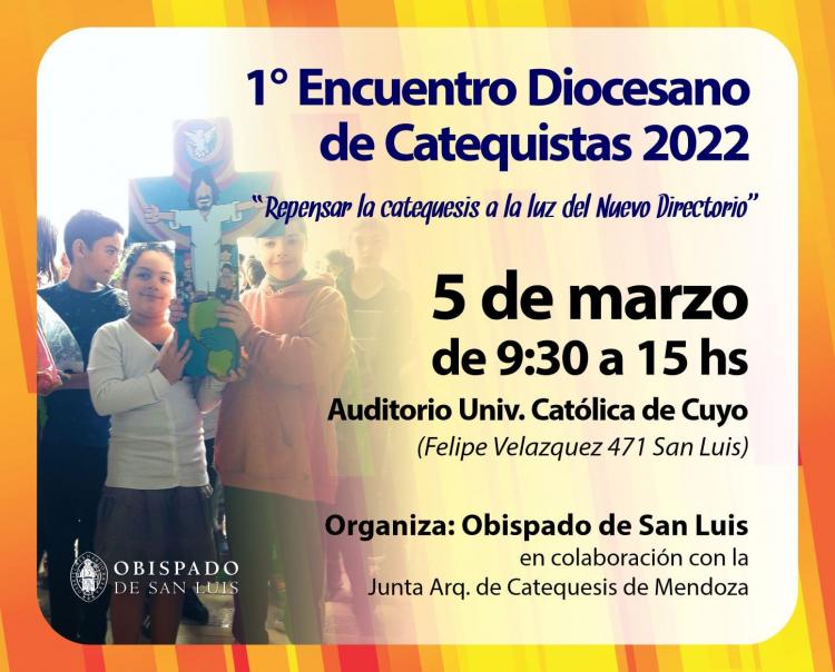 San Luis tendrá su 1º Encuentro Diocesano de Catequistas 2022