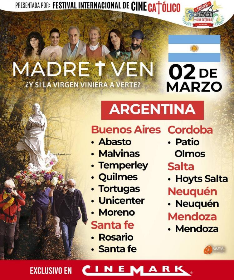 Se estrenará en la Argentina la película "Madre ven"