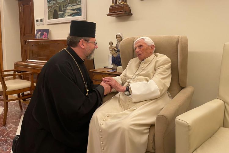 Su Beatitud Sviatoslav Shevchuk visitó al papa emérito Benedicto XVI