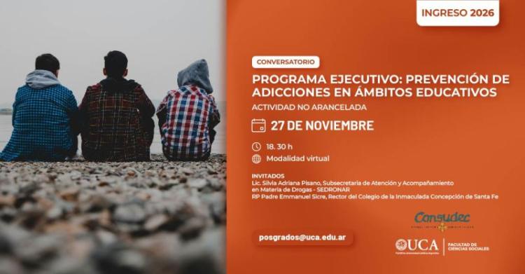 UCA-Consudec: programa de capacitación docente en prevención de adicciones