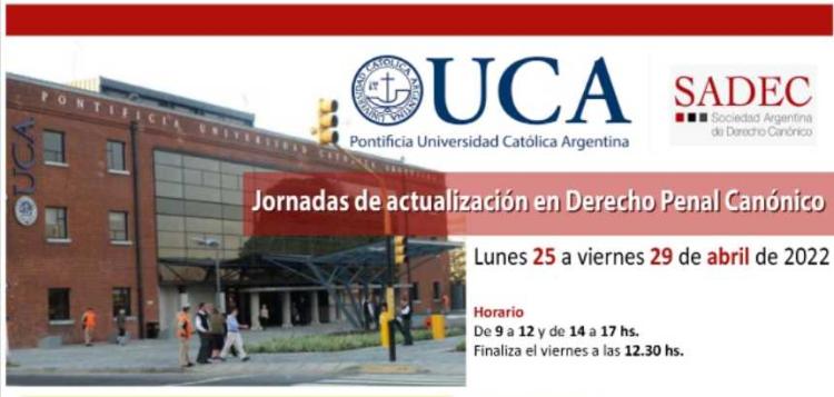 UCA: Jornadas de actualización en Derecho Penal Canónico